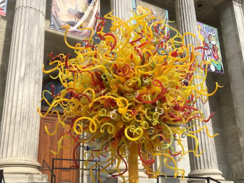 Chihuly glass sculpture in front of the Montreal Museum of Fine Arts, Canada