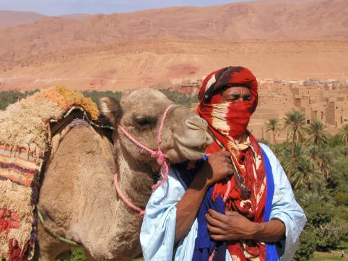 camelman in October 2002 near Tinehir, Morocco