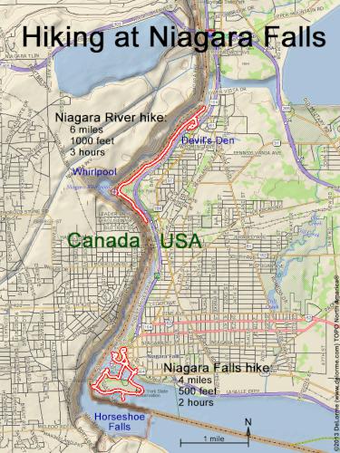 GPS tracks in October at Niagara Falls in New York