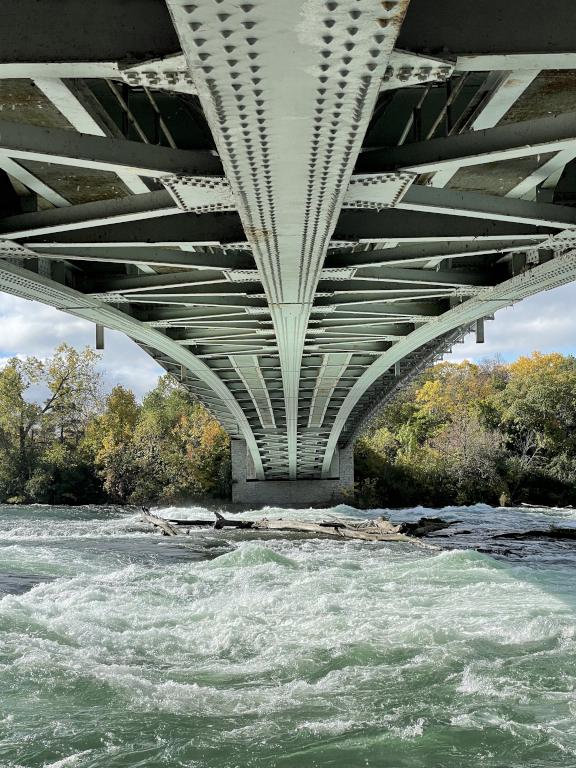 automobile bridge to Goat Island in October at Niagara Falls in New York