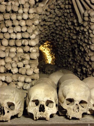 inside the Bone Church at Kutna Hora in the Czech Republic