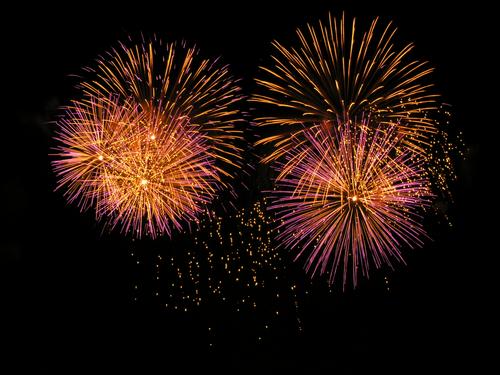 fireworks display at Montmorency Park in Quebec City, Canada