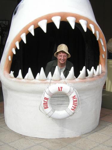 Betty Lou posing for a photo at the Birch Aquarium in San Diego, California