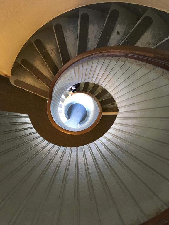 down-stairwell view at Old Point Loma Lighthouse in San Diego, California