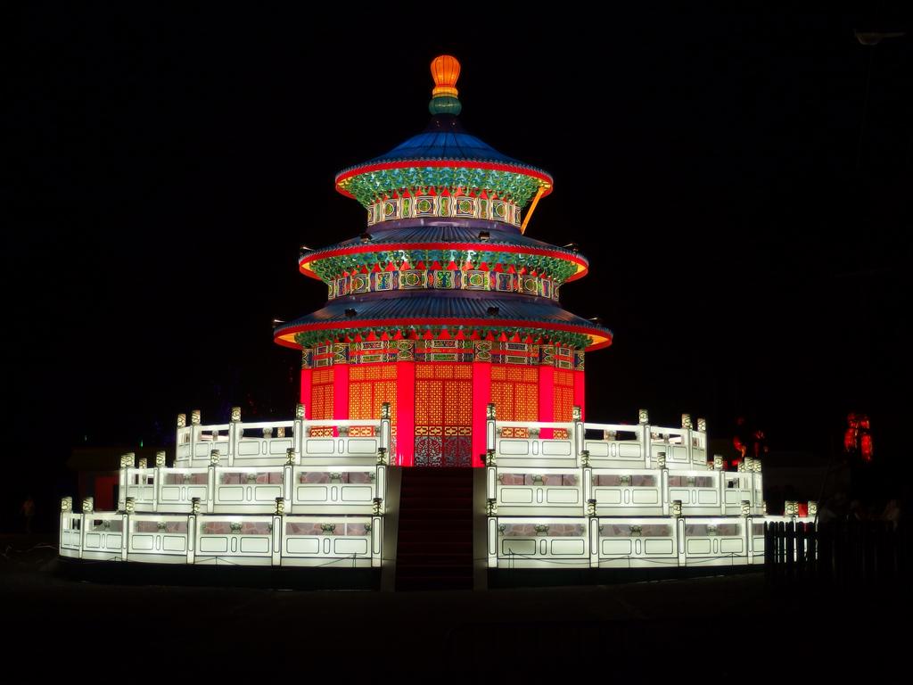 temple included in the Zoominations special exhibit at Lowry Park Zoo in Tampa, Florida