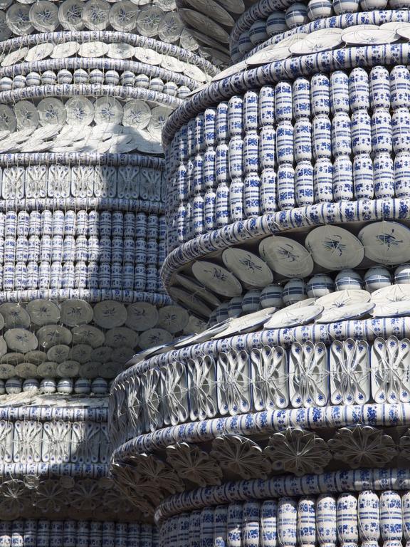 china-dish towers included as part of the Zoominations special exhibit at Lowry Park Zoo in Tampa, Florida