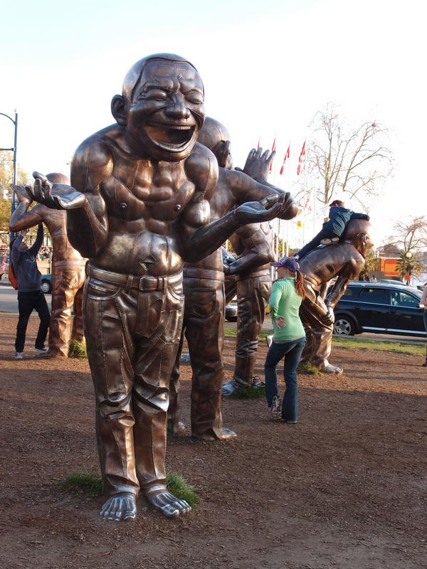 14-statue A-Maze-Ing Laughter sculpture in Vancouver at British Columbia in Canada