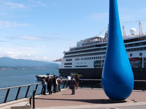 Rain Drop modern-art sculpture on Vancouver's Waterfront at British Columbia in Canada