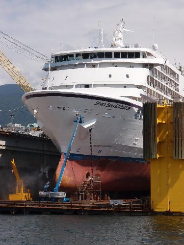 maintenance dock and ship in Vancouver's harbor at British Columbia in Canada