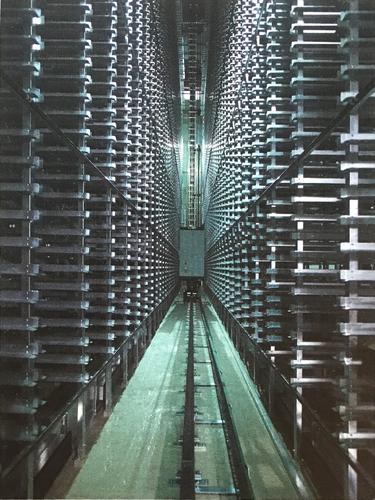 shelving canyon to protect perishable art at the Albertina Museum in Vienna, Austria