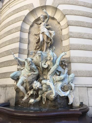 famous fountain at St Michael's Square in Vienna, Austria