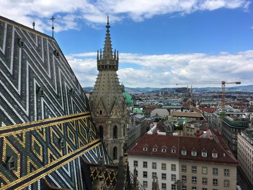 view from the top of St Stephen's Cathedral in Vienna, Austria