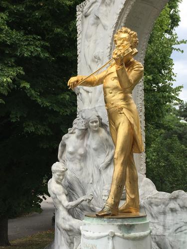 statue of Johann Strauss at Vienna, Austria